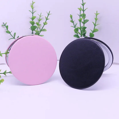 Zonyin Hot Selling PU Makeup Mirror Mini Compact Pocket Travel Gift Different Shape Size Personalized Heart Mini Compact Mirror