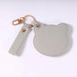Zonyin NEW Product Cute Brown Bear Shaped Glass Pocket Mirror Pu Leather Travel Makeup Cosmetic Mirrors for Promotion Gifts