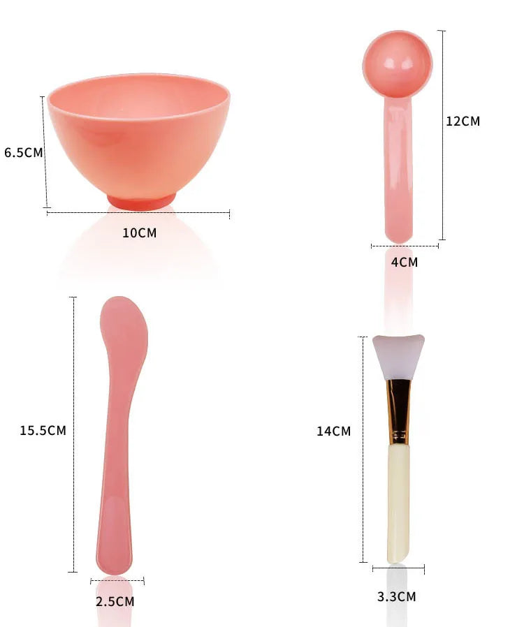 Zonyin Wholesale Silicone Mask Brush Makeup Tools Facial Mask Bowl Stick Spatula Spoon Brush Set for Beauty Salon 5 in 1