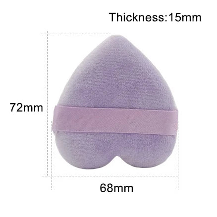 Zonyin Cheap Promotional Gift Beauty Makeup Powder Puff Super Soft Velvet Pink Heart Powder Puff for Women