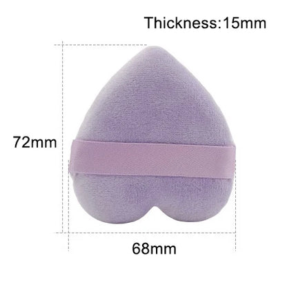 Zonyin Cheap Promotional Gift Beauty Makeup Powder Puff Super Soft Velvet Pink Heart Powder Puff for Women