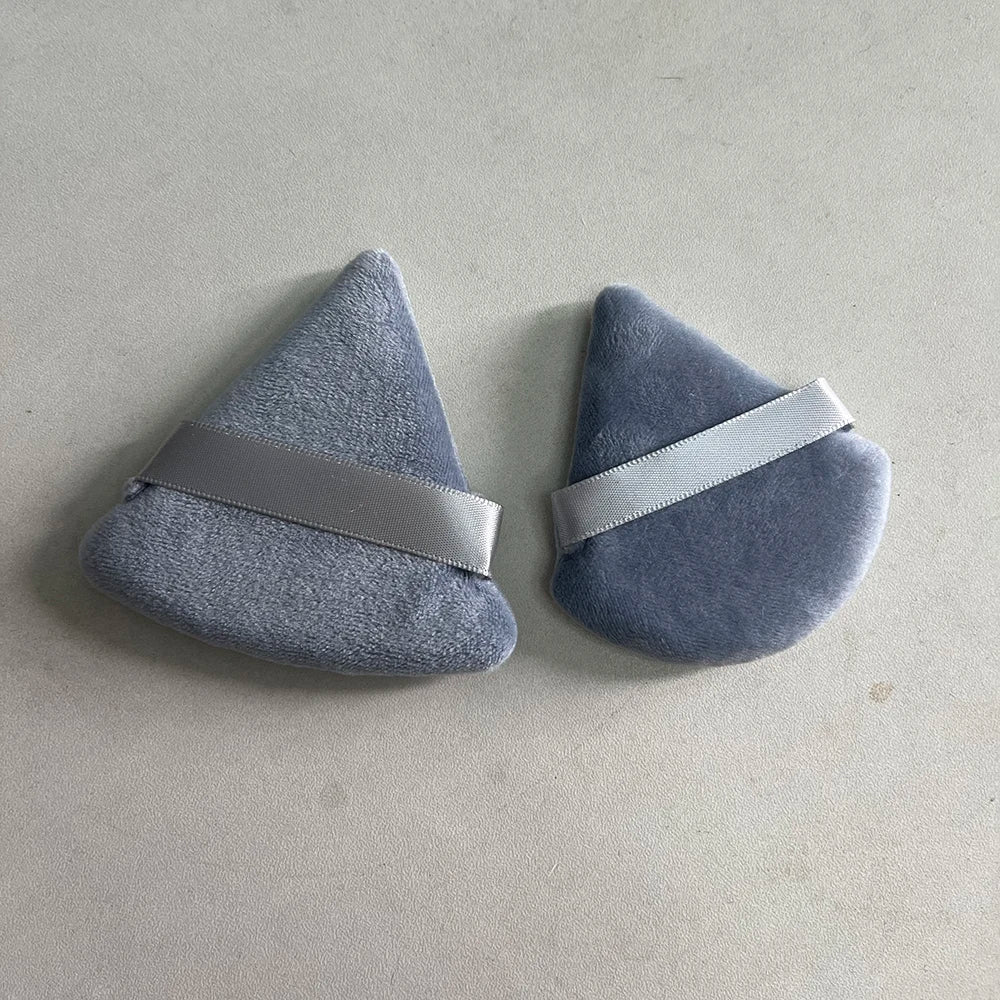 Zonyin Super Soft Velour Pure Cotton Powder Puff Custom Logo Beauty Sponge Face Makeup Triangle Powder Puffs for Face