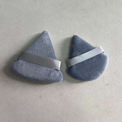 Zonyin Super Soft Velour Pure Cotton Powder Puff Custom Logo Beauty Sponge Face Makeup Triangle Powder Puffs for Face