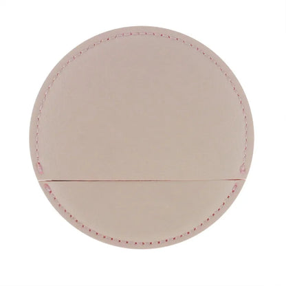 Zonyin Wholesale High Quality Custom Logo Round Pocket Mirror Pu Leather Small Makeup Travel Mirror for Promotion Gifts