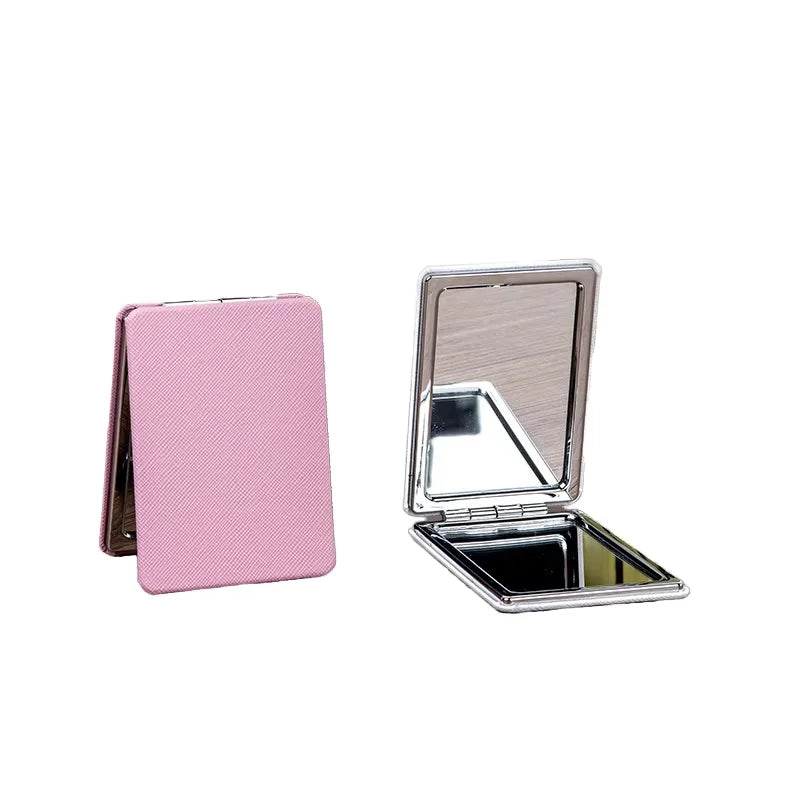 Zonyin Hot Selling PU Makeup Mirror Mini Compact Pocket Travel Gift Different Shape Size Personalized Heart Mini Compact Mirror