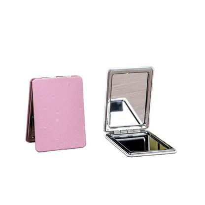 Zonyin Hot Selling PU Makeup Mirror Mini Compact Pocket Travel Gift Different Shape Size Personalized Heart Mini Compact Mirror