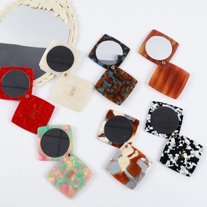 Zonyin Custom Acetate Makeup Mirror Travel Folding Cosmetic Mirror Square Mini Mirror for Purse  Pocket Mirror Gift for Girls
