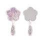 Zonyin Cute Flower-Shaped Handheld Makeup Mirror Novelty Quicksand Glitter Hand Mirror Portable Beauty Tool for Gifts