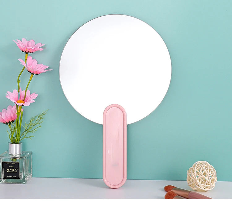 Zonyin Custom Logo Handheld Makeup Mirror Portable Large Plastic Frameless Travel Cosmetic Mirror Personalized Wholesale
