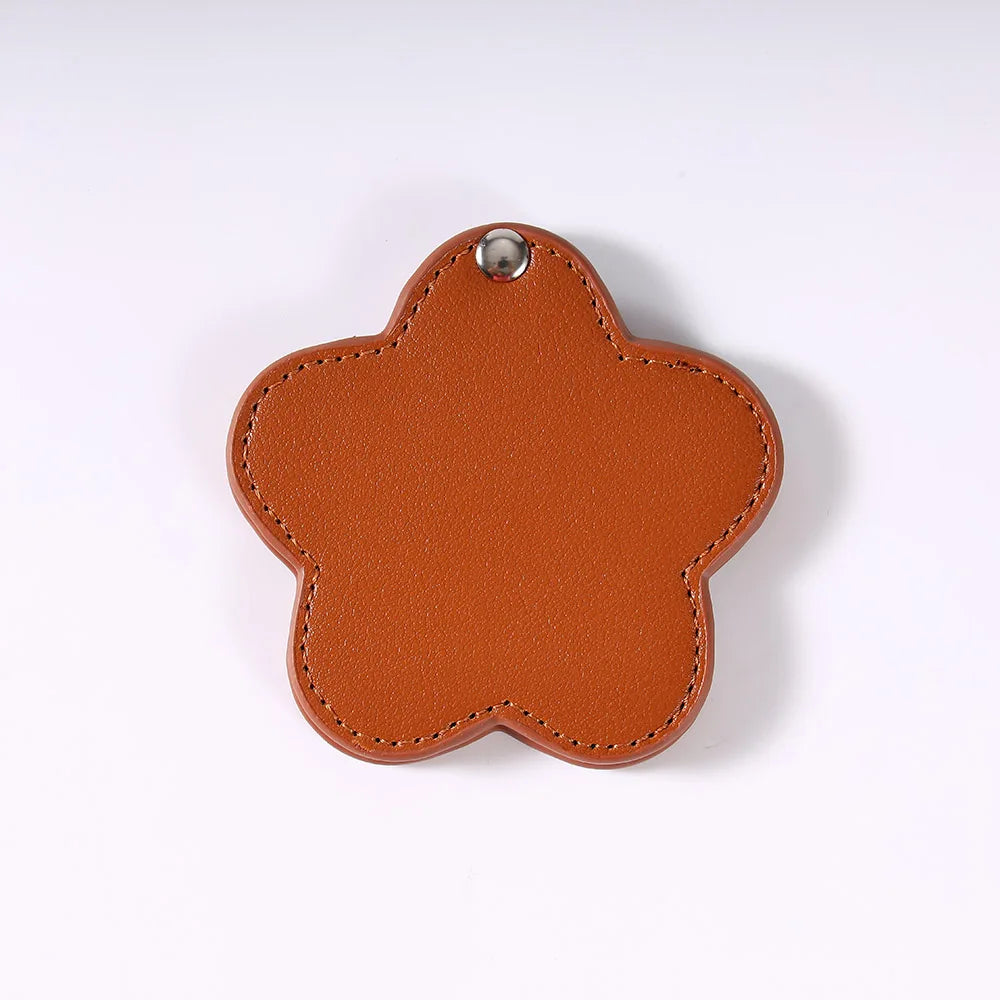 Zonyin Portable Gold Shiny Star-Shaped Compact Mirror Custom Silver Pu Leather Small Travel Cosmetic Mirrors with Private Logo