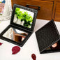 Zonyin Wholesale square PU Leather Makeup Mirror Portable Crocodile Skin Compact Pocket Mirror Cosmetic Travel Mirror for Girl