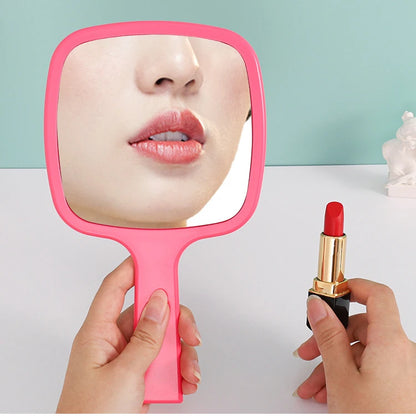 Zonyin Best Selling Large Square Hand Mirror Custom Logo Salon Barber Makeup Mirrors Handheld Mirror With Handle Makeup Tool