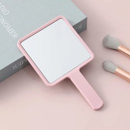 Zonyin Hot Sale Portable Square Round Makeup Mirror Small Handheld Cosmetic Hand Mirror for Girls Woman With Custom Logo