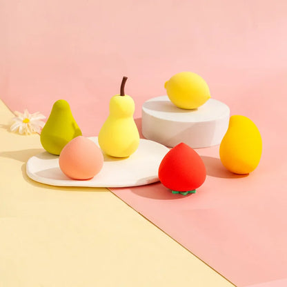 Zonyin Hot Sales 3 Packs Fruit Makeup Sponge Set Soft Latex Free Beauty Sponge Blender Face Cosmetic Sponge for Make up
