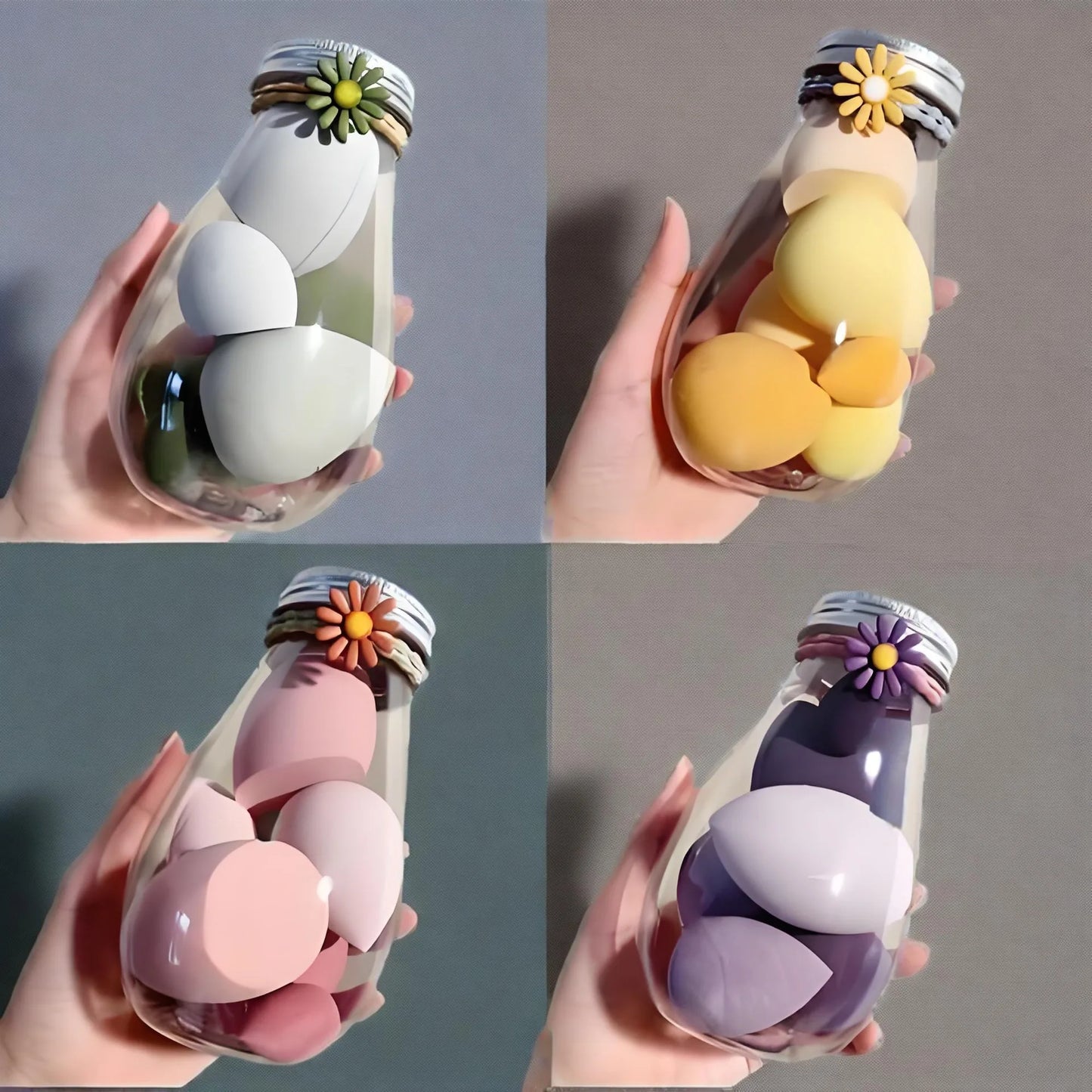 High Resilience 6Pcs Teardrop Mini Beauty Makeup Tools Blender Puff Foundation Blending Makeup Sponge Set With Bottle Box