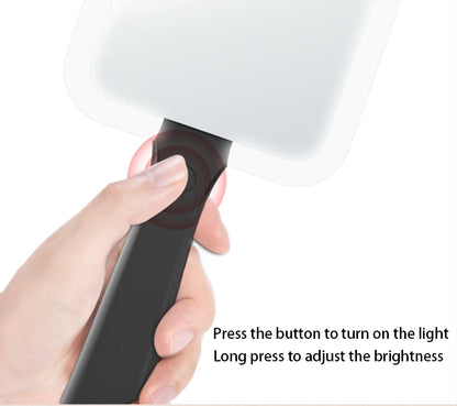 Zonyin High Quality ABS Plastic LED Light Handheld Rechargeable Pocket Makeup Mirror Square PorTable Hand Held Cosmetic Mirror