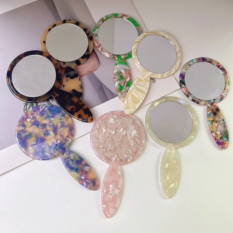 Zonyin Retro Acetic Round Pocket Mirror Cute Handheld Portable Makeup Vanity Mirror for Women and Girls Personalized Features