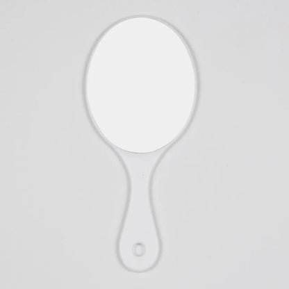 Zonyin Promotional Plastic Portable Handheld Makeup Mirrors Lightweight Private Label Oval Small Hand Held Mirror Logo Custom