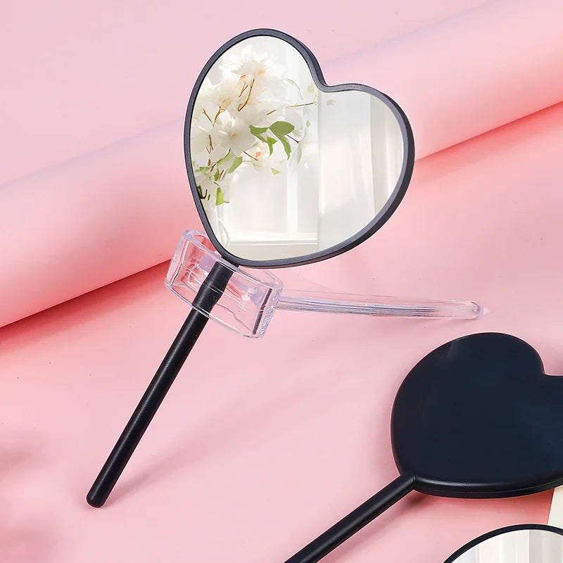 Zonyin Cheap Promotion Gift Cute Mini Heart Hand Cosmetic Mirror Custom Logo Small Love Handheld Makeup Mirror for Women Girls