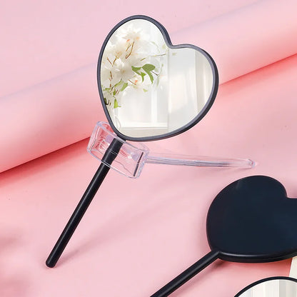 Zonyin Cheap Promotion Gift Cute Mini Heart Hand Cosmetic Mirror Custom Logo Small Love Handheld Makeup Mirror for Women Girls