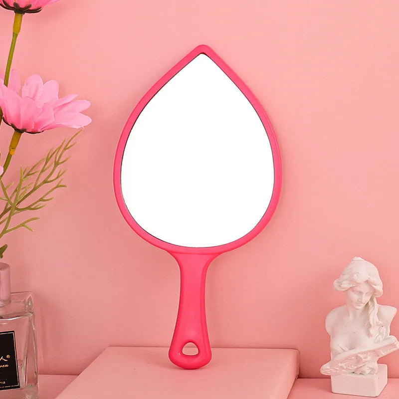 Zonyin Custom Logo ABS Plastic Cosmetic Mirror Leaf Shape Portable Mini Pocket Travel Mirror Handheld Hand Makeup Mirror
