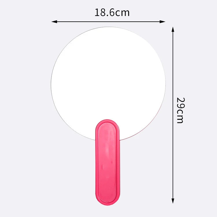 Zonyin Custom Logo Handheld Makeup Mirror Portable Large Plastic Frameless Travel Cosmetic Mirror Personalized Wholesale