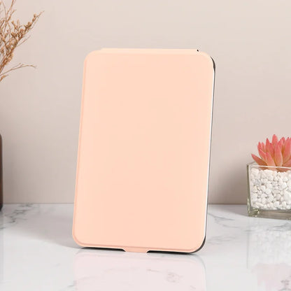 Zonyin High Quality Folding LED Makeup Desktop Mirror USB Rechargeable Pu Leather Portable Travel Standing Mirror with Led Light