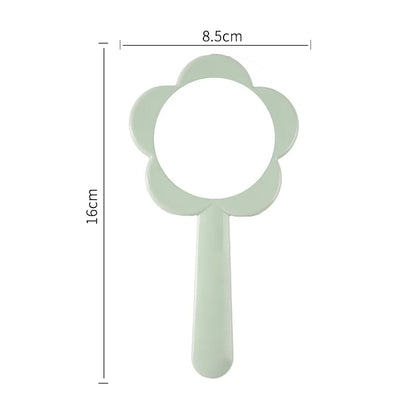 Zonyin Wholesale Custom Plastic Flower Shape HandHeld Mirror Small Round Pink Hand Held Makeup Mirror for Women Gift