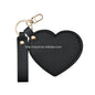 Zonyin Custom Logo Heart Shape Keychain Mirror with Pu Leather Case Portable Cute Small Compact Cosmetic Mirror for Travel