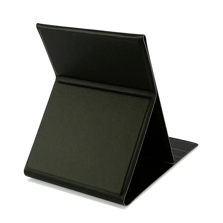 Zonyin High Quality White Rectangle PU Leather Folding Mirror LOW MOQ Custom Logo Portable Makeup Vanity Mirror for Travel