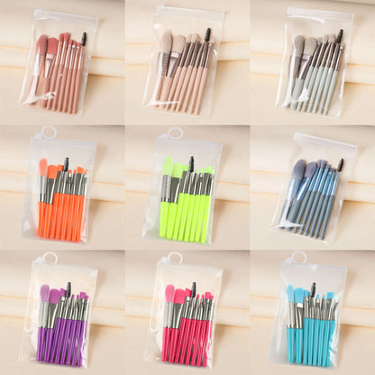 Zonyin 8pcs Travel Makeup Brushes Private Label High Quality Synthetic Mini Small Vegan Makeup Brush Set With Pu Bag