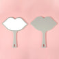 Zonyin Hot Sale Custom logo Large Handheld Mirror Lip Design Portable Plastic Personalized Hand Cosmetic Makeup Mirror for Girls
