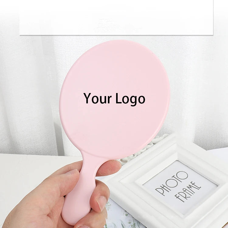 Zonyin High Quality Plastic Hand Held Cosmetic Mirror for Girls Cute Kids Handheld Travel Mirror Custom Makeup Mirror with Logo