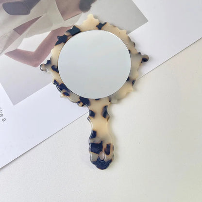 Zonyin Wholesale Diamond Pattern Acetate Makeup Mirror Portable Handle Handheld Cosmetic Mirror Colorful Women for Daily Use