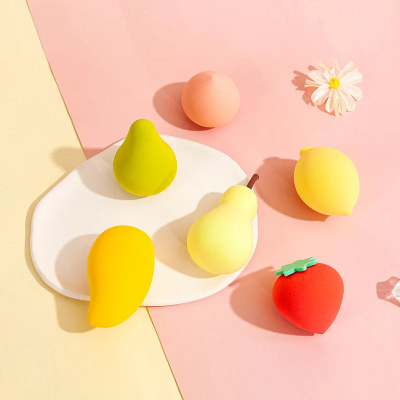 Zonyin Hot Sales 3 Packs Fruit Makeup Sponge Set Soft Latex Free Beauty Sponge Blender Face Cosmetic Sponge for Make up