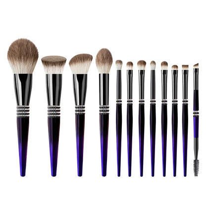 Zonyin Luxury 12Pcs Champagne Gold Soft Private Label Makeup Brushes Bling Glitter Diamond Makeup Brush Set With Rhinestone