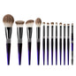 Zonyin Luxury 12Pcs Champagne Gold Soft Private Label Makeup Brushes Bling Glitter Diamond Makeup Brush Set With Rhinestone