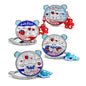 Zonyin Cute Rabbit Double Side Folding Makeup Mirror Cartoon Creative Keychain Pendant Portable Compact Mirror