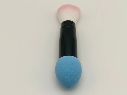 Zonyin Multi-Colored Cheap Portable Small Mini Double Headed Makeup Sponge and Powder Brush for Face