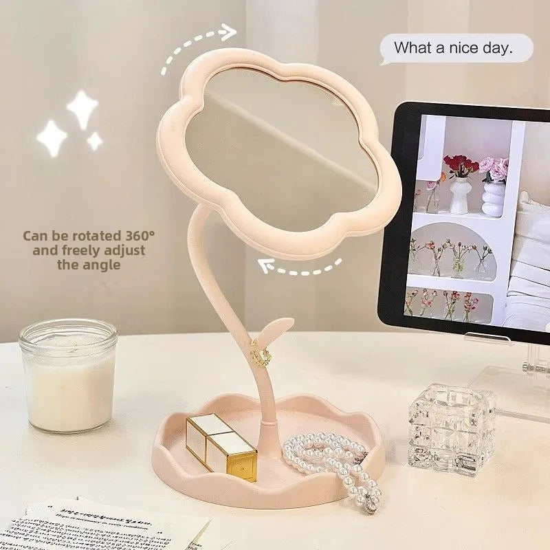 Zonyin Sunflower Shape Desktop Makeup Mirror Portable Cute Flower Table Cosmetic Mirror for Girls Room Decor Wholesale