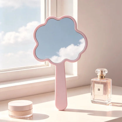 Zonyin Personalized Cloud-Shaped Handheld Makeup Mirror Portable  Custom Logo Cute Mini Travel Eco-Friendly Plastic Pocket