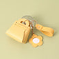 Zonyin Portable PU Leather Bag-Shaped Handheld Makeup Mirror with Keychain Mini Coin Purse Style Pocket Mirror