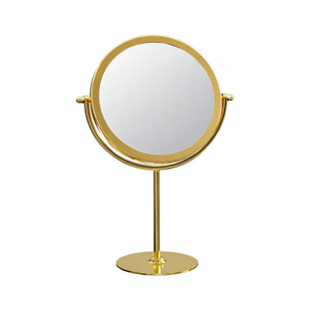 Desktop Double-sided Rotatable Stainless Steel Magnifying Glass Makeup Mirror for Student Dormitory and Household Dressing Use