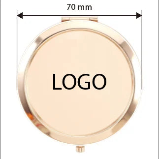 Zonyin Wholesale Double-sided Metal Makeup Mirror Round Folding 2X Magnifying Pocket Mirror with Customized for Wedding Gift