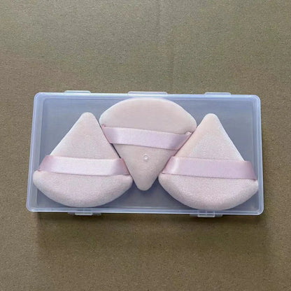 Zonyin Wholesale Cheap Washable Reusable Velvet Face Cosmetic Puffs Super Soft Nude Velour Triangle Powder Puff Cus