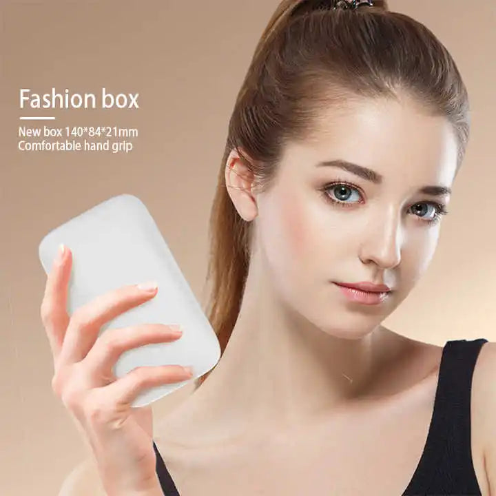 Zonyin Custom Logo Double-Side Handheld Makeup Mirror with Lights Travel Compact Portable Folding LED Rechargeable Square Mirror
