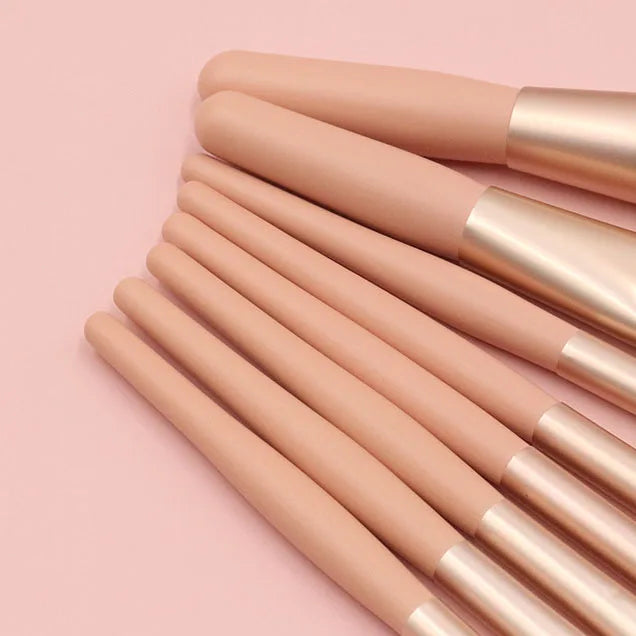 Zonyin 8pcs Travel Makeup Brushes Private Label High Quality Synthetic Mini Small Vegan Makeup Brush Set With Pu Bag