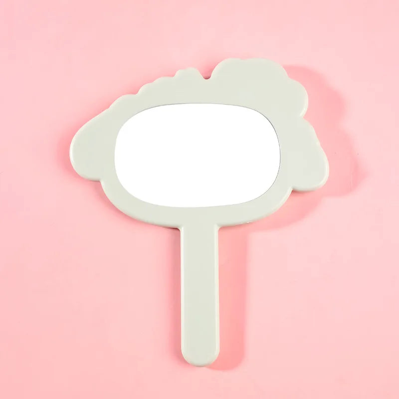Zonyin Cute Dog-Shaped Handheld Cosmetic Mirror New Arrival Customizable Single Side Handle Hand Held Makeup Travel Mirror for