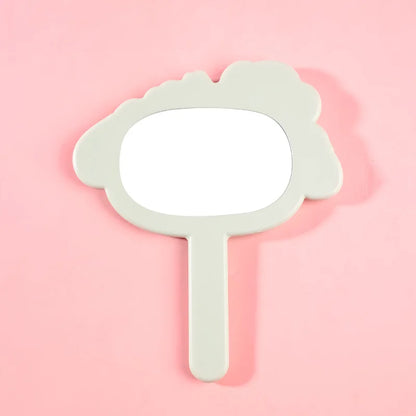 Zonyin Cute Dog-Shaped Handheld Cosmetic Mirror New Arrival Customizable Single Side Handle Hand Held Makeup Travel Mirror for