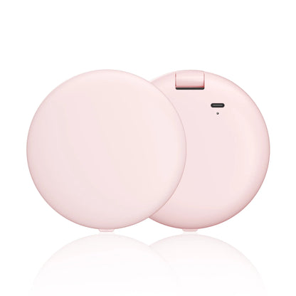 Zonyin Portable Round Smart Magnifying Pocket Cosmetic Mirror With LED Light and UV Sunscreen Detection for Girl Women Travel